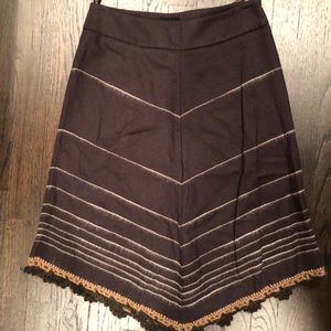 Italian A-Line mixed Wool and Crochet Skirt